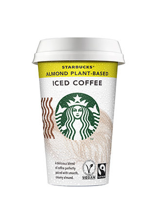 STARBUCKS ALMOND PLANT-BASED ICED COFFEE.